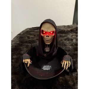 Vintage Magic Power 2009 Grim Reaper/Skeleton Talking Animated Halloween Bowl
